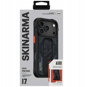 Etui Skinarma Aegis do iPhone 17 Pro Magnetic Charging + Grip Stand granatowy 2