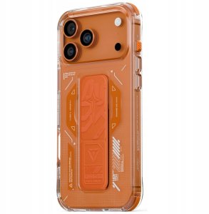Etui Skinarma Helio do iPhone 17 Pro Max Magnetic Charging + Grip Stand pomarańczowy 2