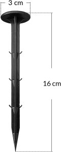 Heckermann Kołki szpilki do agrotkaniny 16cm Czarne - paczka 20 szt 2