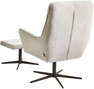 Beliani Fotel obrotowy MOLLE II Z podnóżkiem Jasnobeżowy 5