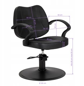 Activeshop Hair System Fotel fryzjerski A055B Czarny 9