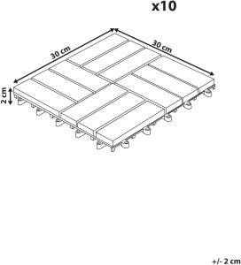 Płytki tarasowe ACERENZA Certyfikowane drewno akacjowe Brązowy 3
