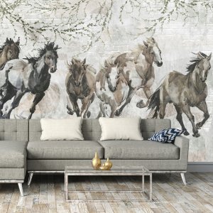 Fototapeta Winylowa Konie Vintage Do Sypialni Salonu 416x254 2