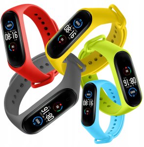 Opaska Xiaomi Mi Band 5 6 7 Pasek Zestaw 5szt + Folia Ochronna 7
