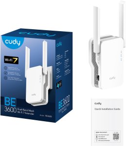Cudy RE3600 siatkowy system wi-fi Dual-band (2.4 GHz/5 GHz) Wi-Fi 7 (802.11be) Biały 1 Zewnętrzny 5