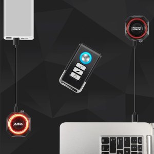 Bezprzewodowy Alarm Rowerowy Lampka Tylna Tył Rowerowa Głośny + Pilot 110Db 5