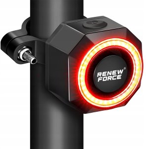 Bezprzewodowy Alarm Rowerowy Lampka Tylna Tył Rowerowa Głośny + Pilot 110Db 8