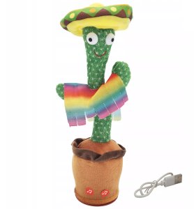 Extralink TOYS ZABAWKA KAKTUS Z SOMBRERO TA?CZ?CY?PIEWAJ?CY DLA DZIECI LED USB 2