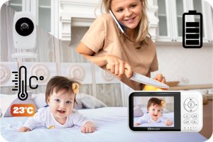 Baby Monitor Niania Elektroniczna  3.2" Kamera BM3 + Ekran IK632BMV1 Zintronic 4