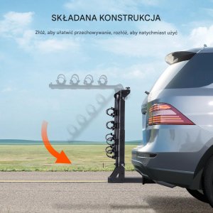 Bagażnik rowerowy hakowy 4 rowery składany z odchyleniem do auta i SUV 4