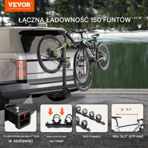 Bagażnik rowerowy hakowy 4 rowery składany z odchyleniem do auta i SUV 7