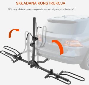 Bagażnik rowerowy platforma na hak Uchwyt rowerowy 2 rowery do 36,3 kg 4