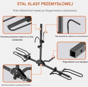 Bagażnik rowerowy platforma na hak Uchwyt rowerowy 2 rowery do 36,3 kg 5