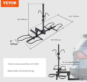 Bagażnik rowerowy platforma na hak Uchwyt rowerowy na hak 2 rowery 6
