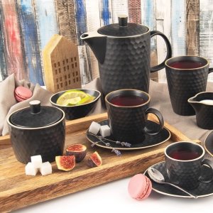 Orion Cukierniczka Cukiernica Ceramiczna Czarna Ozdobna Klasyczna 320 ml (Ori_155404) 2