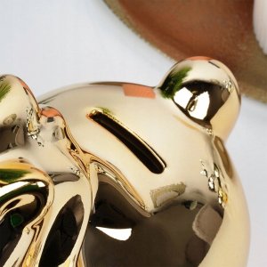 Skrzynkazdrewna Skarbonka Ceramiczna Złota Lustrzana Jednorożec Prezent VILDE 18x10,5 cm 4