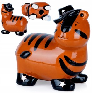 Skarbonka Ceramiczna Tygrys na Prezent dla Dzieci Dorosłych VILDE 10,5x17cm 6