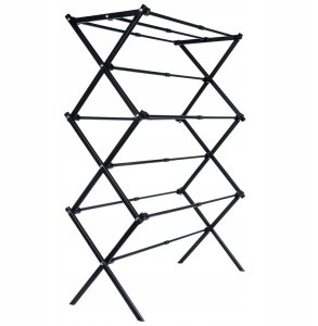 Suszarka na Pranie Ubrania Metalowa Czarna Pionowa Solidna ORION 47-78x94cm 12