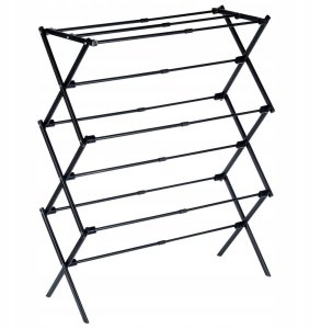Suszarka na Pranie Ubrania Metalowa Czarna Pionowa Solidna ORION 47-78x94cm 4