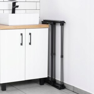 Suszarka na Pranie Ubrania Metalowa Czarna Pionowa Solidna ORION 47-78x94cm 6