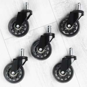 Zestaw Kółka do Fotela Biurowego Kauczukowe VILDE 6,3 cm / 10 mm 5 szt. 2