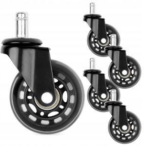 Zestaw Kółka do Fotela Biurowego Kauczukowe VILDE 6,3 cm / 10 mm 5 szt. 6