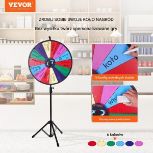 Vevor Koło fortuny nagród gra ścieralne loteria 153 cm 7