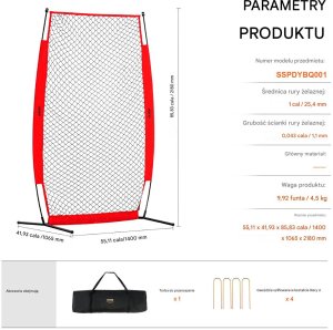 Vevor Siatka sportowa 2x1,4m przenośna baseball piłka nożna siatkówka ogród 2