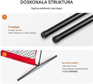 Vevor Siatka sportowa 2x1,4m przenośna baseball piłka nożna siatkówka ogród 4