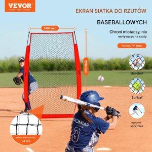 Vevor Siatka sportowa 2x1,4m przenośna baseball piłka nożna siatkówka ogród 7