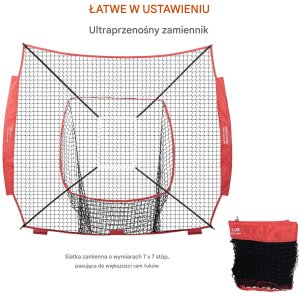 Vevor Siatka treningowa 2,1 m x 2,1 m do baseballu i softballu 5