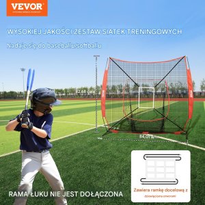 Vevor Siatka treningowa 2,1 m x 2,1 m do baseballu i softballu 7