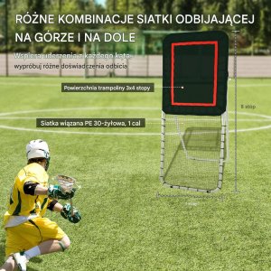 Siatka treningowa 90x240cm baseball softball siatkówka regulowany kąt 3