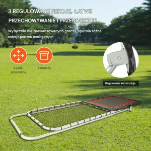 Siatka treningowa 90x240cm baseball softball siatkówka regulowany kąt 4