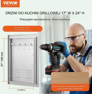 Vevor Drzwi do Grilla ze Stali Nierdzewnej 13