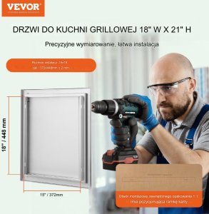 Vevor Drzwi do Grilla ze stali nierdzewnej 13