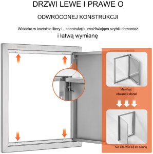 Vevor Drzwi do Grilla ze stali nierdzewnej 9