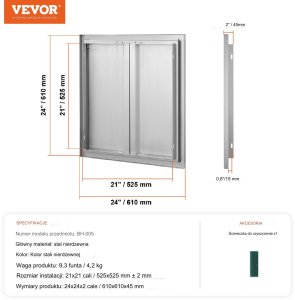 Vevor Podwójne Drzwi do Grilla 8