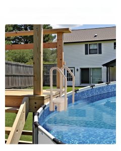 Drabinka basenowa 3 stopnie stalowa z poręczami do basenów 91-122 cm 3