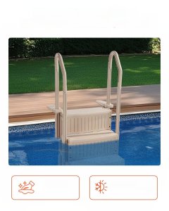 Drabinka basenowa 3 stopnie stalowa z poręczami do basenów 91-122 cm 6