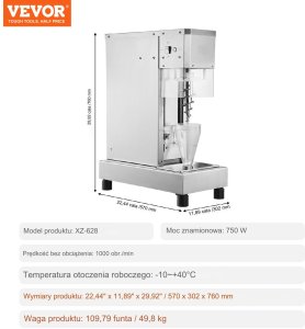 Mikser do lodów Blender Maszyna do lodów 750W 6