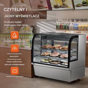 Witryna Chłodnicza Lodówka Wystawowa do Piekarni Gablota 505 L 2 Półki 11