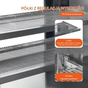 Witryna Chłodnicza Lodówka Wystawowa do Piekarni Gablota 505 L 2 Półki 12