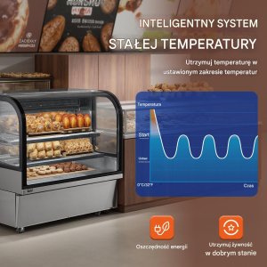 Witryna Chłodnicza Lodówka Wystawowa do Piekarni Gablota 505 L 2 Półki 10