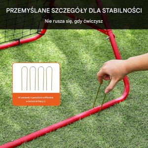 Bramka treningowa 99 cm przenośna regulowany kąt - do odbijania piłki 5