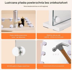 Lustro do Makijażu z Podświetleniem LED i Lusterkiem Powiększającym 5x 6