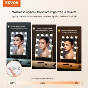 Lustro do Makijażu z Podświetleniem LED i Lusterkiem Powiększającym 5x 7