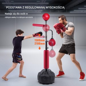 Profesjonalna Torba Bokserska z Obrotowym Drążkiem Czerwona 3