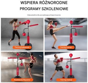 Profesjonalna Torba Bokserska z Obrotowym Drążkiem Czerwona 6