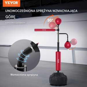 Profesjonalna Torba Bokserska z Obrotowym Drążkiem Czerwona 7